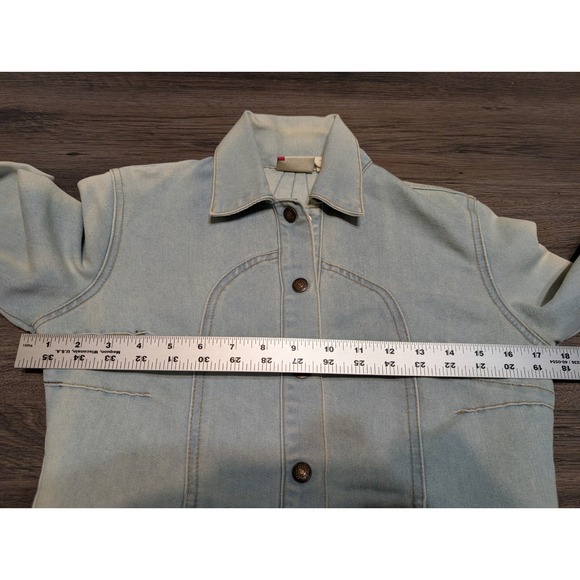 Levi's Red Tab Denim Jacket Light Wash Distressed  Made in USA Size S READ - Picture 2 of 10